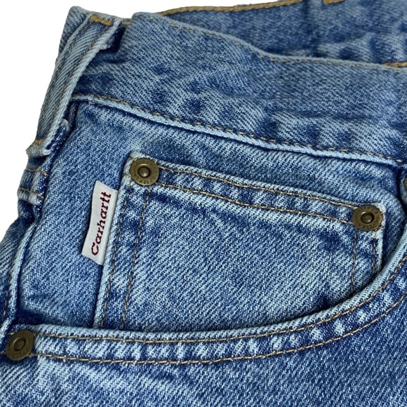 Carhartt 5 Pocket Traditional Light Wash Jean Size 36”X30 Straight Leg Relax Fit - Picture 3 of 4